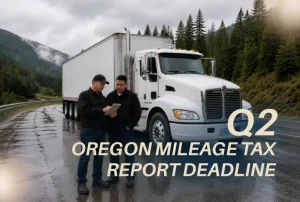 Oregon mileage tax report checklist for truckers filing before deadline.